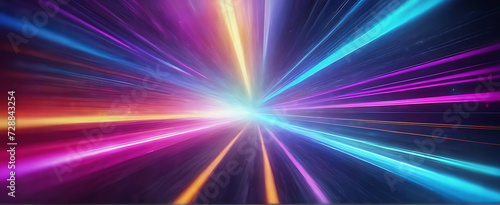 Lightspeed, hyperspace, space warp background. Colorful streaks of light gathering towards the event horizon.