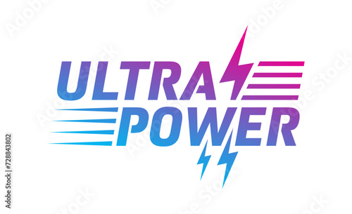 ultra power logo. logo design for energy, company, business. ultra power and lightning symbols