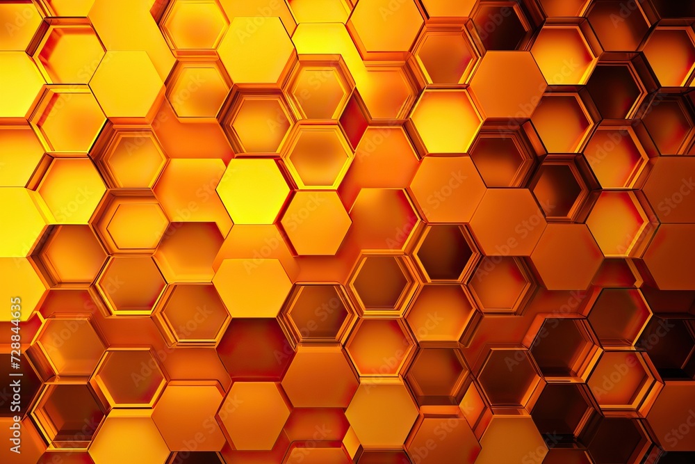 abstract hexagonal honeycombs in yellow colors. background abstract hexagonal honeycombs in yellow colors. background