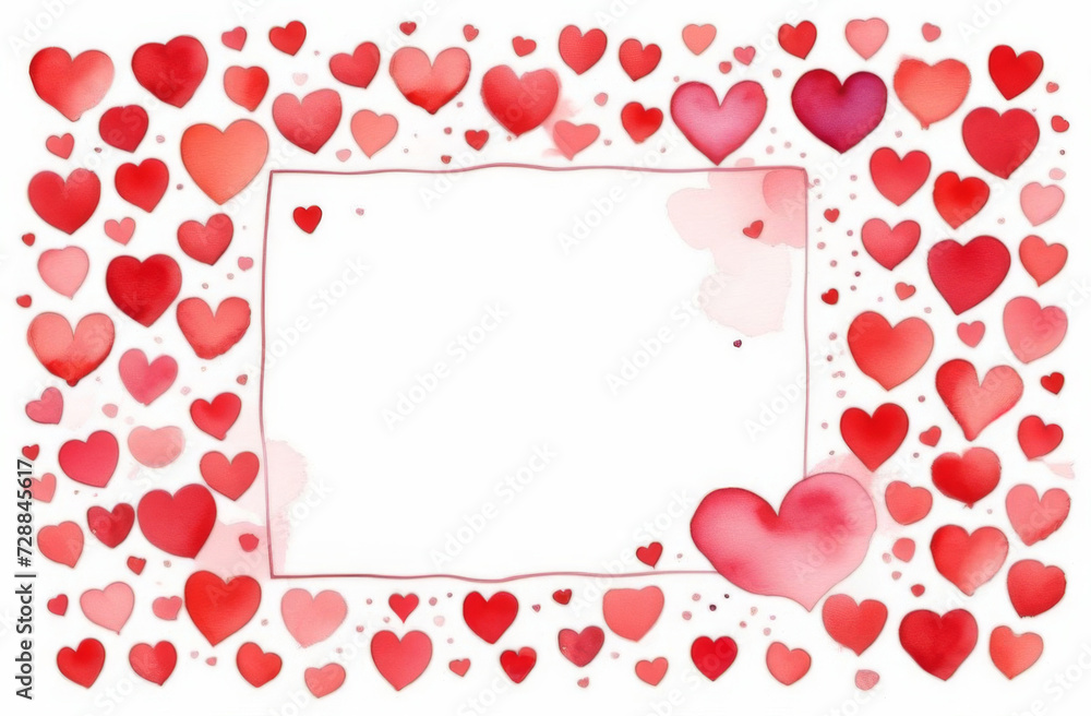 White frame with red hearts around the edges valentine day greeting card. White frame with red hearts around the edges valentine day greeting card.