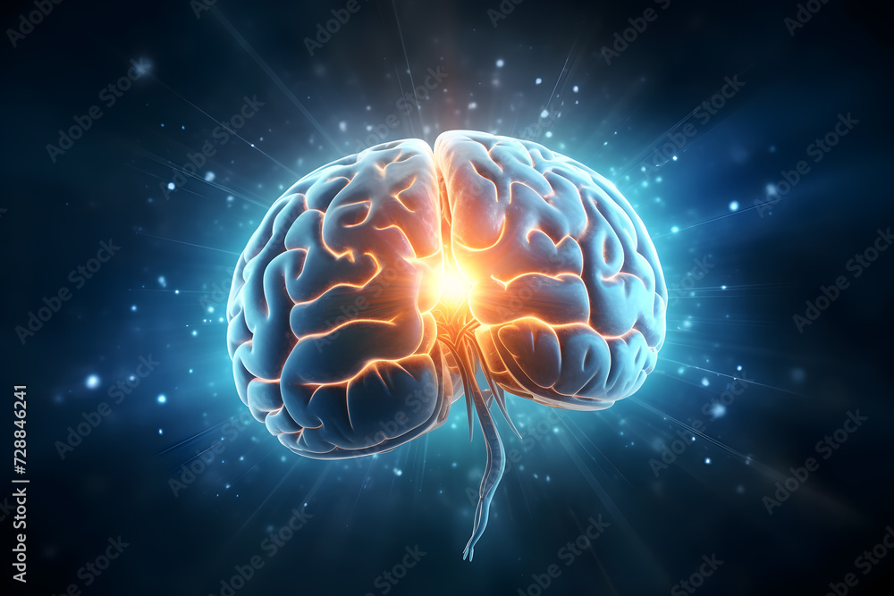 Innovative Intelligence Brain's Glowing Aura