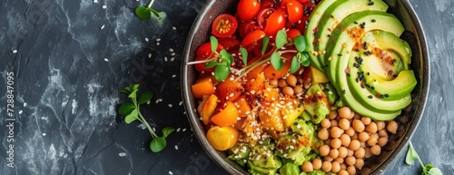 Avocado, Tomatoes, and Chickpea Bowl