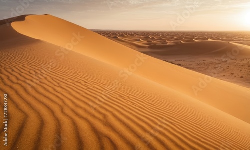 Golden sunset over a serene desert landscape