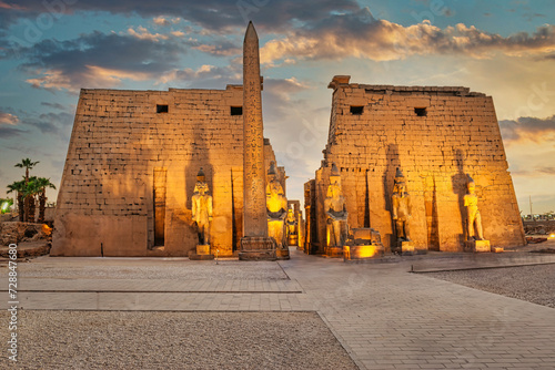 Temple of Luxor at sunset photo