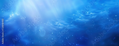 Blue Background With Water Droplets and Sunbeams