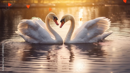 Two white swans. This is Love. Neural network AI generated art