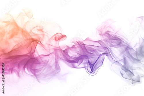 Abstract colorful rainbow smoke cloud on white background