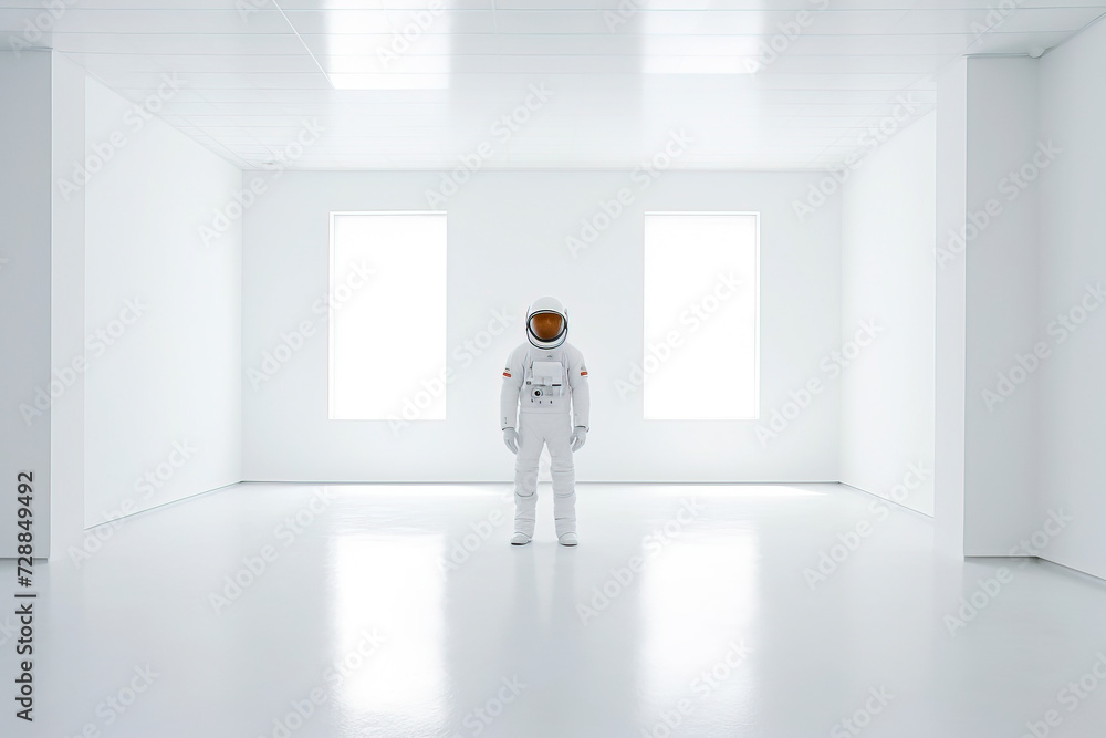 Astronaut Contemplation in Minimalist Setting created with Generative AI technology Astronaut Contemplation in Minimalist Setting created with Generative AI technology