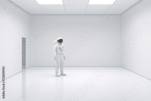 Astronaut Contemplation in Minimalist Setting created with Generative AI technology