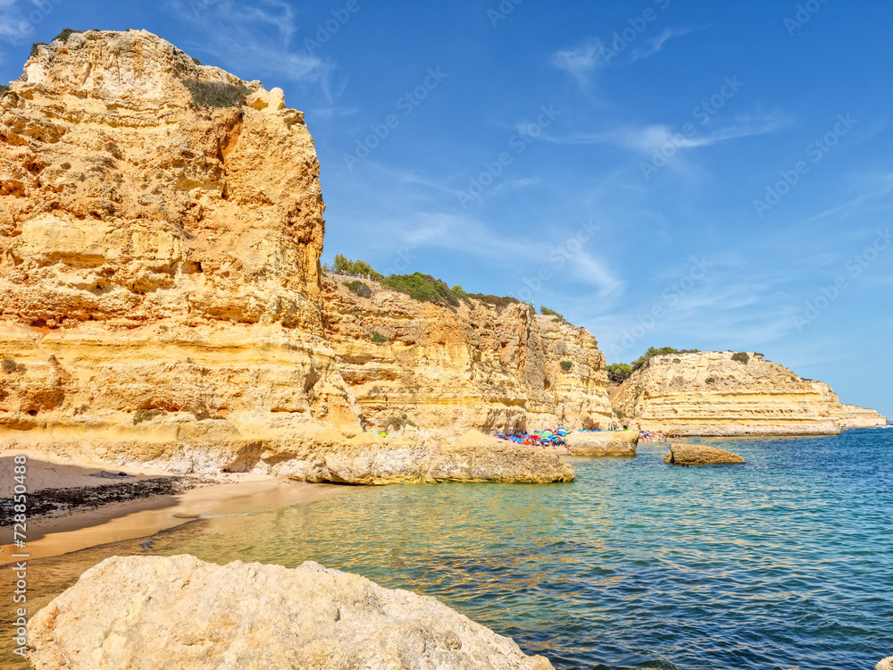 Cliffs and caves in Benagil, Algarve, Portugal