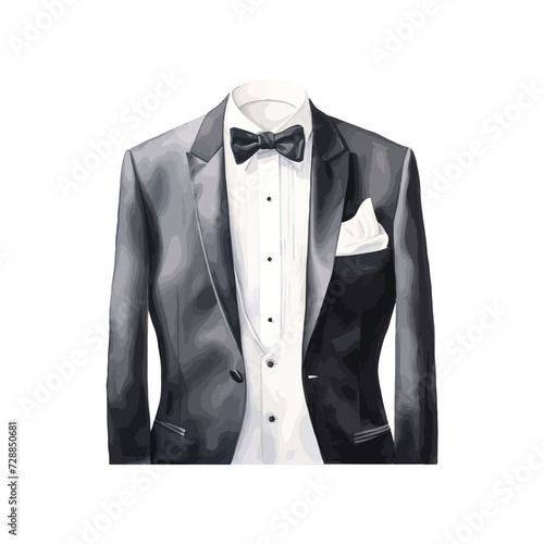 Wedding tuxedo against watercolor. Vector illustration design.