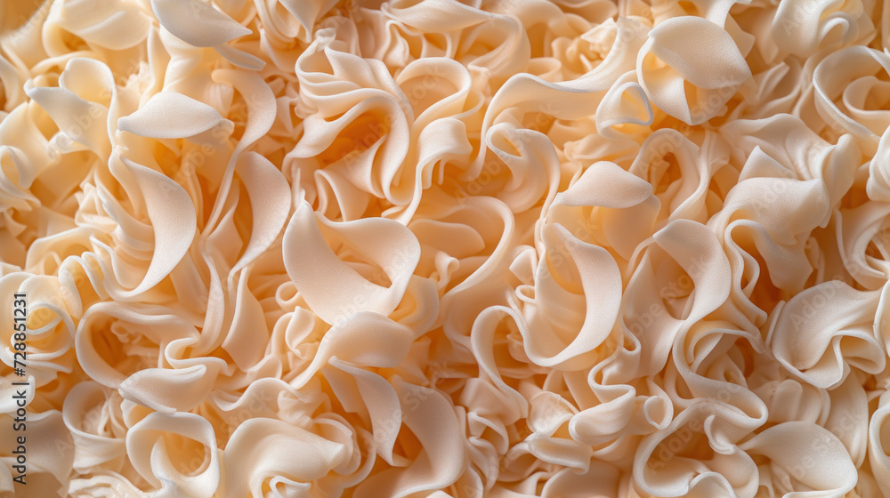 a close up of a bunch of pasta noodles with a lot of white stuff on the top of the noodles and the bottom of the noodles in the middle of the picture. a close up of a bunch of pasta noodles with a lot of white stuff on the top of the noodles and the bottom of the noodles in the middle of the picture.