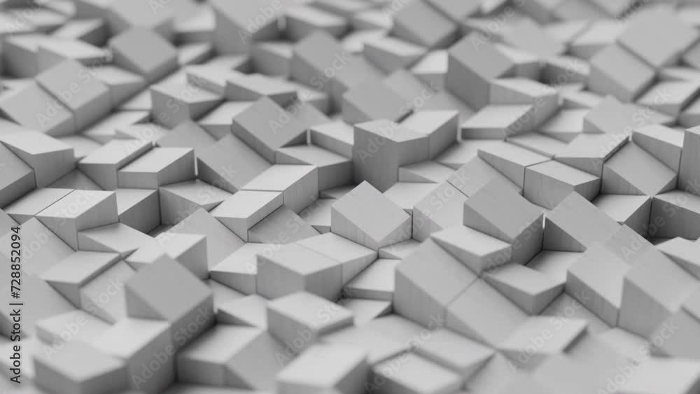 Modern 3d render abstract cubic surface white light meta shapes wooden square blocks bricks cubes moving up down in loop wave animation motion design art background business presentation wallpaper ads Modern 3d render abstract cubic surface white light meta shapes wooden square blocks bricks cubes moving up down in loop wave animation motion design art background business presentation wallpaper ads