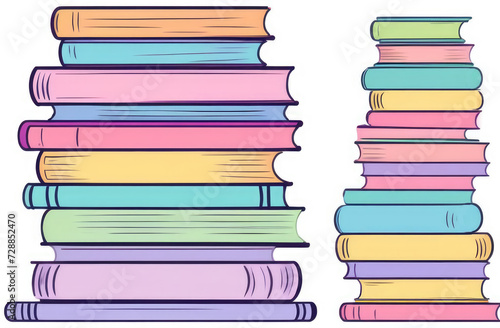 Wallpaper Mural Illustration of a stack of colorful books on a white background. Torontodigital.ca