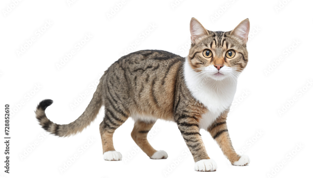 cat in full body stand isolated against transparent background cat in full body stand isolated against transparent background