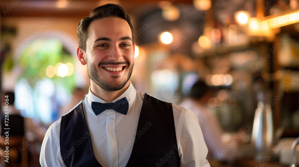 Fototapeta premium Professional waiter in a restaurant