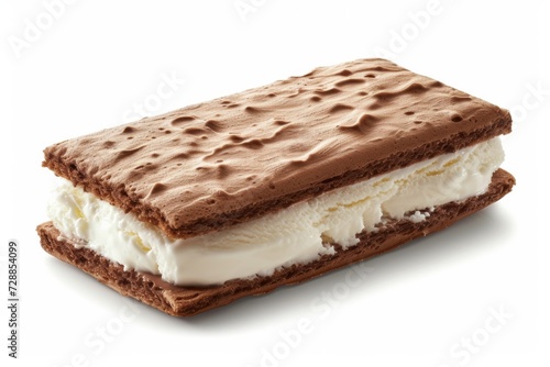 Delicious ice-cream sandwich isolated on white