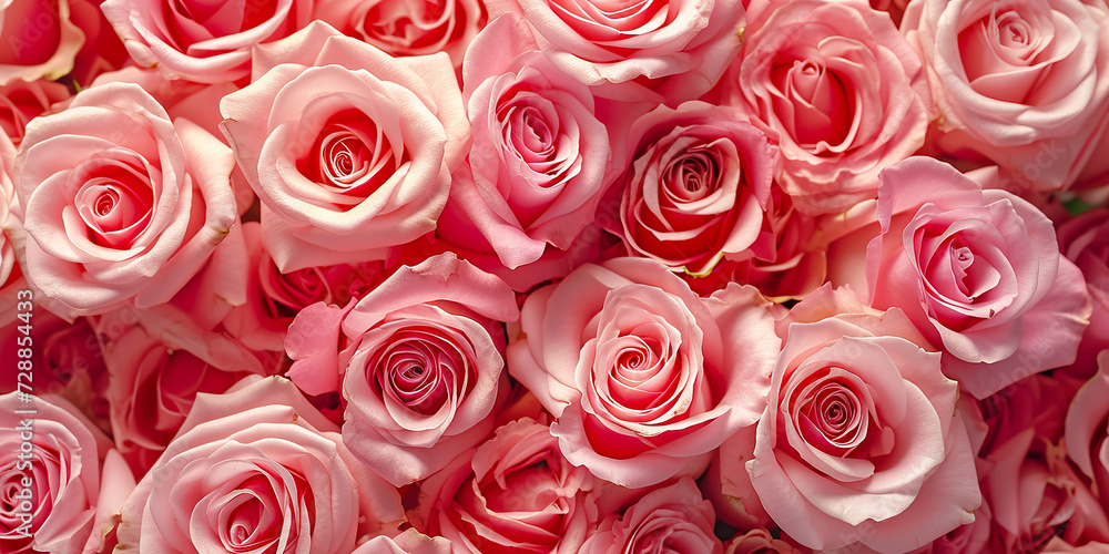 Naklejka premium Closeup a bouquet of pink roses flower texture
