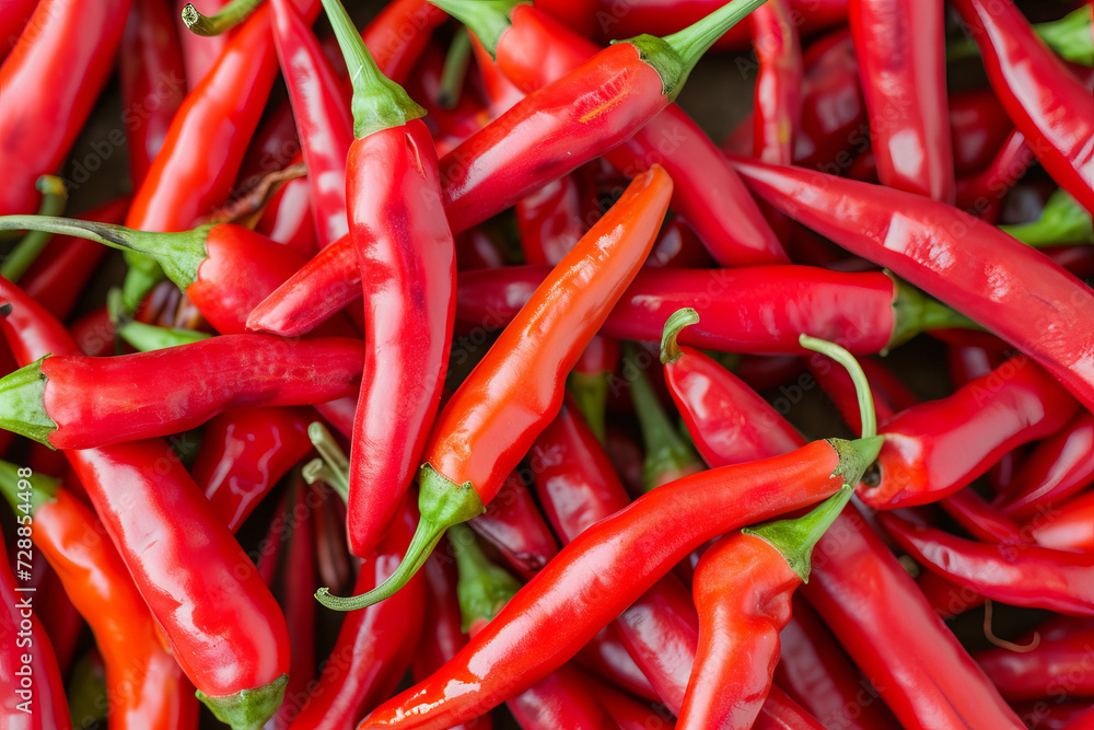 a bunch of chili peppers close up