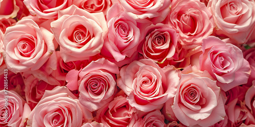 Closeup a bouquet of pink roses flower texture