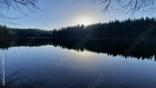 White pines lake mirror