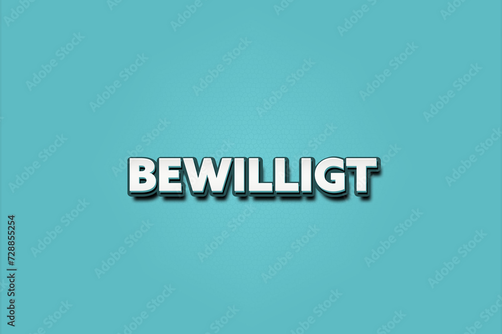 Obraz premium Bewilligt. Eine schwarze Tafel mit weissem Text. Illustration mit Grunge Textstil.