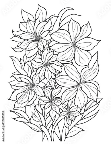 flowers coloring book for children and adults