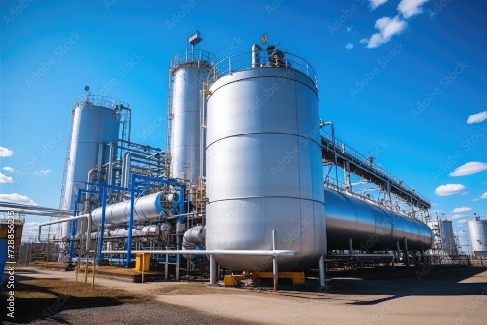Factory of large oil refinery pipeline and gas Factory of large oil refinery pipeline and gas