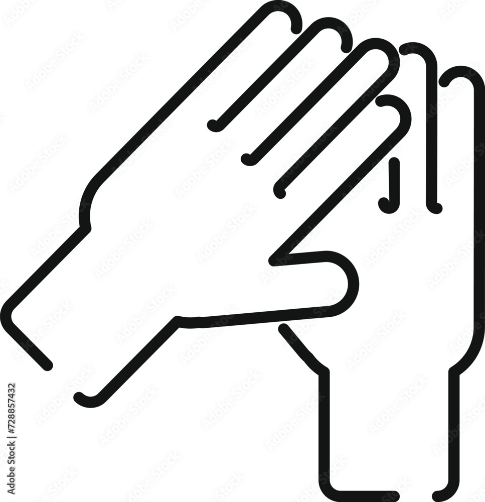 Hands partner union icon outline vector. Respect family. Support care Hands partner union icon outline vector. Respect family. Support care