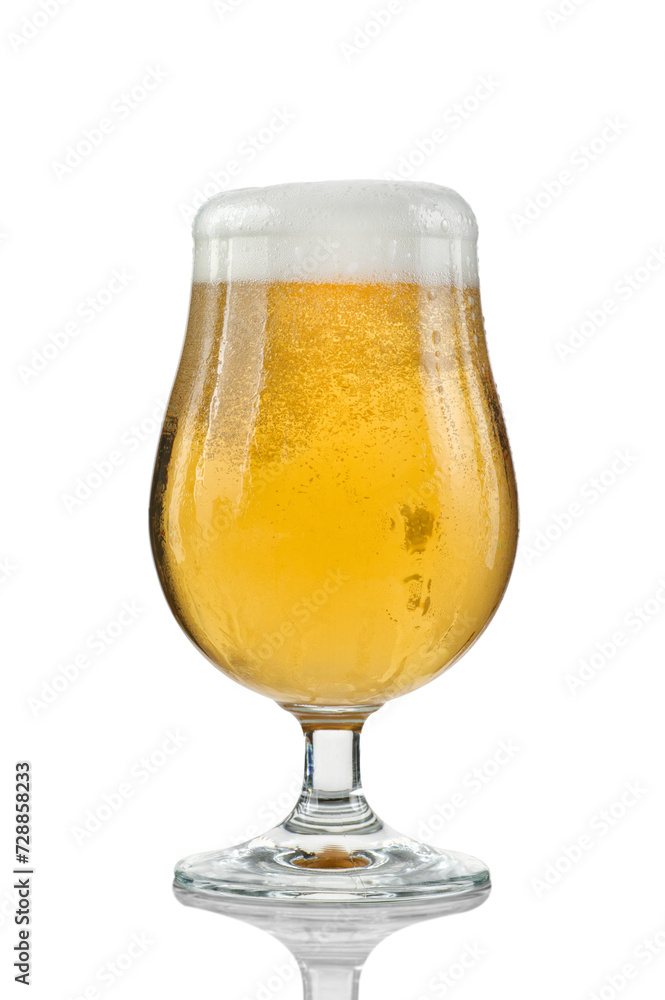 glass of cold beer on cutout background glass of cold beer on cutout background