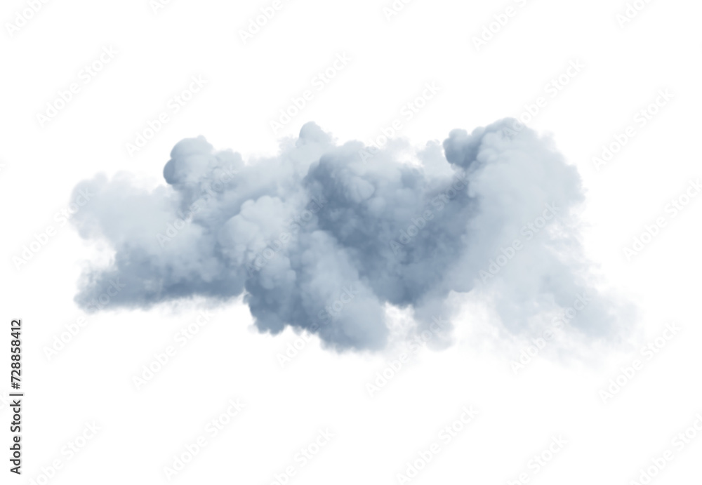 White cloud isolated on transparent background. 3D render. White cloud isolated on transparent background. 3D render.