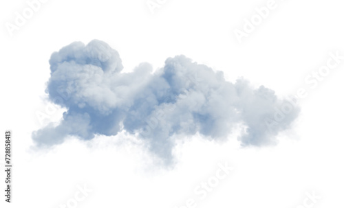 White cloud isolated on transparent background. 3D render.