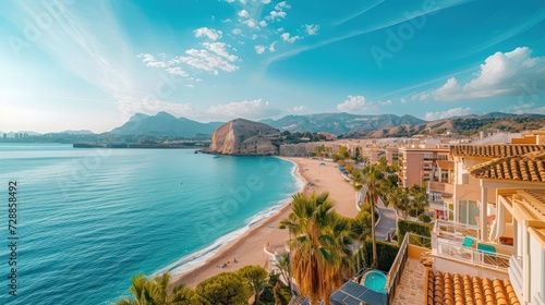 Photo Scenic view of the beautiful town of Albir, featuring the main boulevard promena