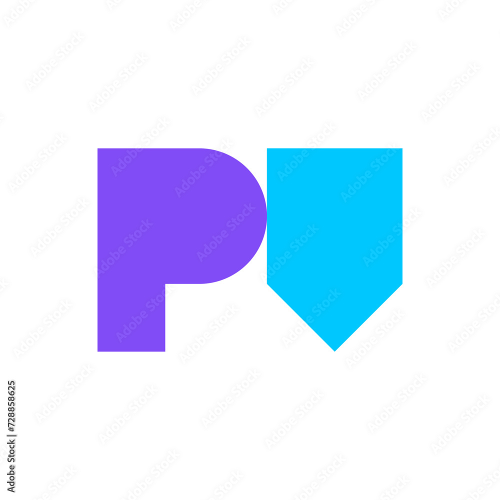 Letter p shield modern simple logo Letter p shield modern simple logo