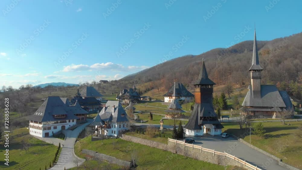Barsana Monastery In Maramures View from Above Barsana Monastery In Maramures View from Above