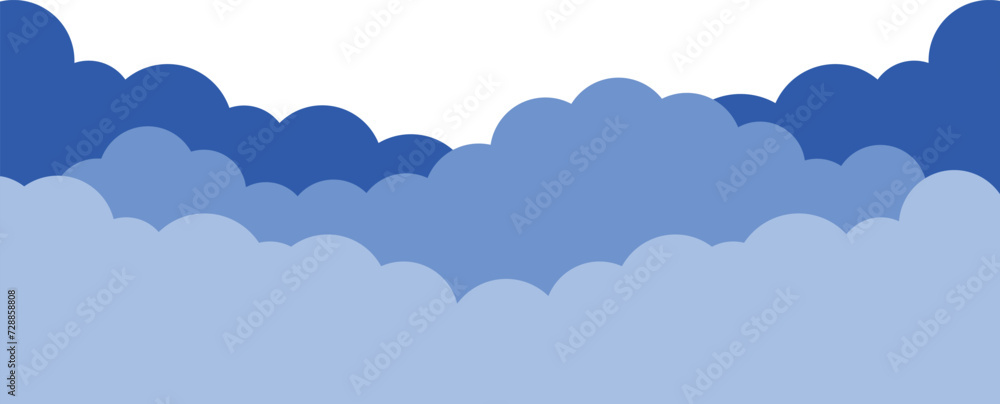 Blue clouds on a transparent background. Vector illustration.