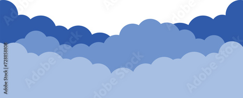 Blue clouds on a transparent background. Vector illustration.