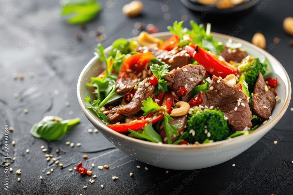 Asian Beef Salad with Spinach and Carrots
