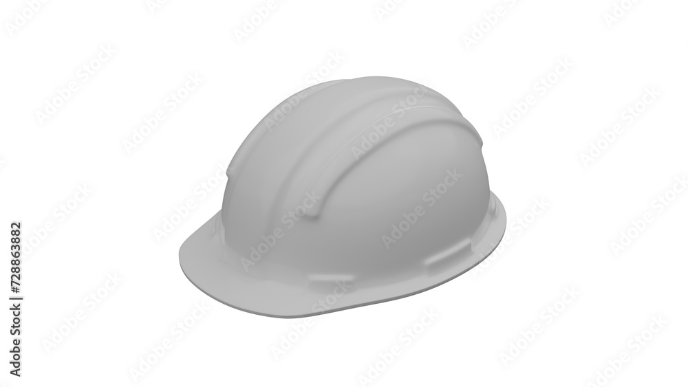 White safety builder helmet isolated on transparent and white background. Industry concept. 3D render White safety builder helmet isolated on transparent and white background. Industry concept. 3D render
