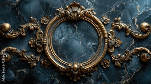 Gold Frame on Marble Wall