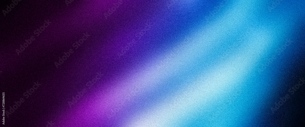 Obraz premium Ultrawide purple blue lilac azure abstract gradient grainy wavy premium background. Perfect for design, banner, wallpaper, template, art, creative projects, desktop. Exclusive quality, vintage style