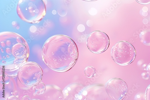 Cosmetics product with serum bubbles as backdrop
