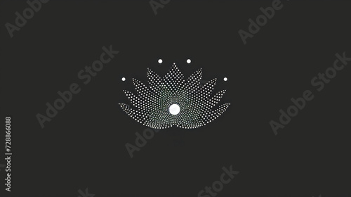  a black and white photo of a flower on a black background with the word nis in the center of the image and dots in the middle of the image. photo