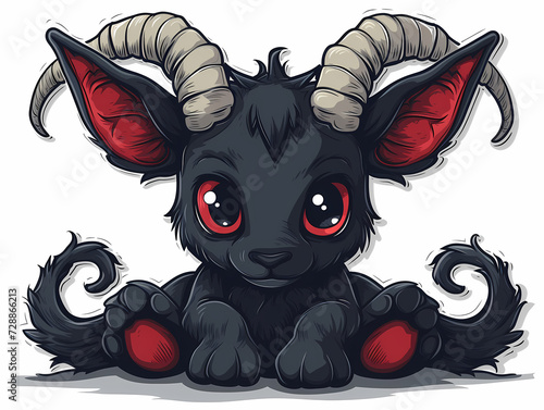 Cute baphomet goat illustration