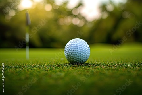 Golf ball ready to tee off