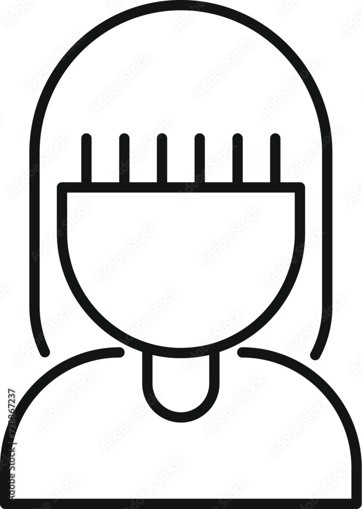 Avatar head coiffure icon outline vector. Model person. Sea coif young Avatar head coiffure icon outline vector. Model person. Sea coif young