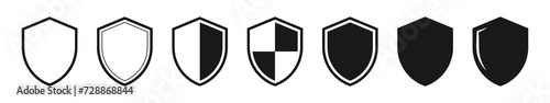Shield icon set or security shield protection icon symbol. web vector icon