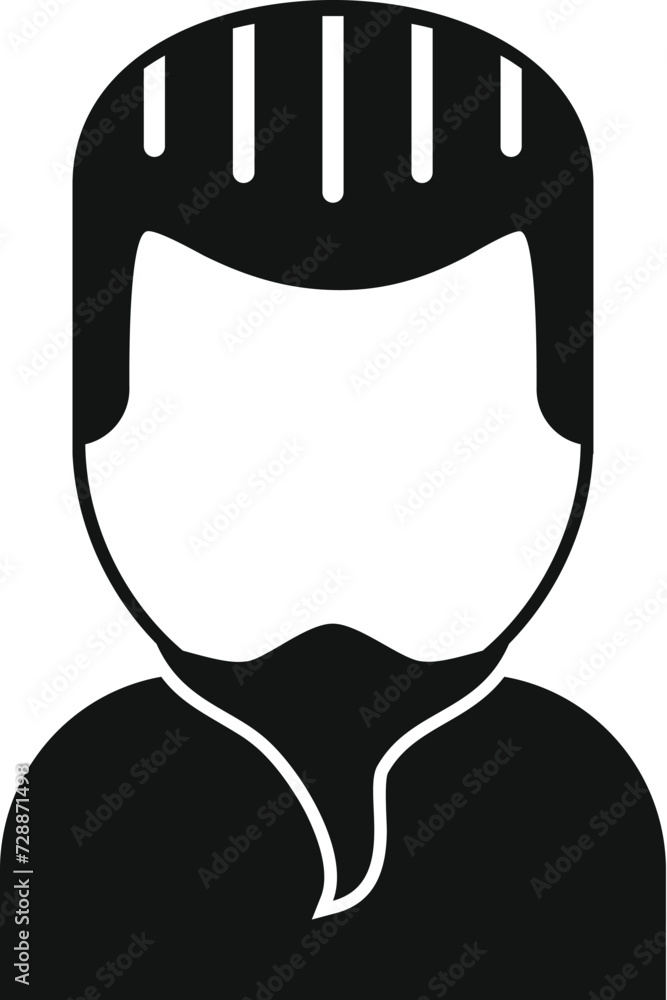 Short man beard icon simple vector. Mature style. Funny barber fashion Short man beard icon simple vector. Mature style. Funny barber fashion