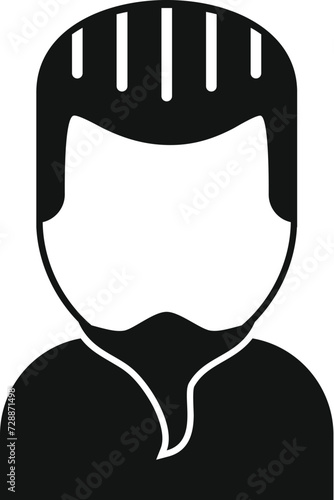 Short man beard icon simple vector. Mature style. Funny barber fashion