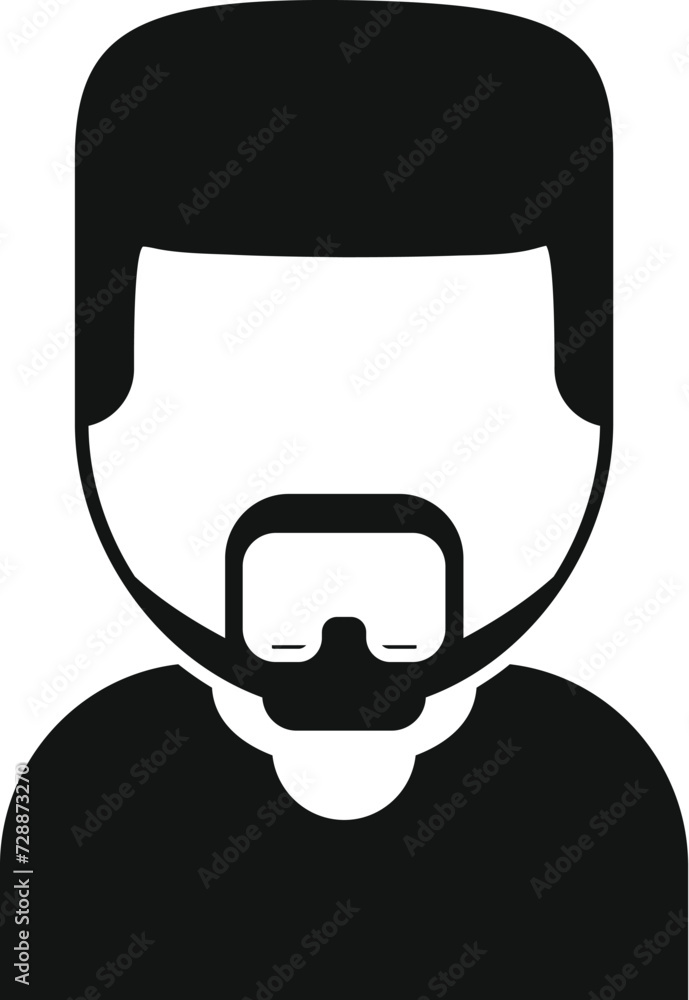 Beard mustache icon simple vector. Head fashion. Short model hand Beard mustache icon simple vector. Head fashion. Short model hand